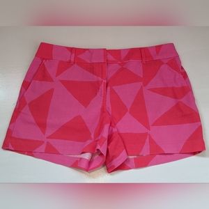 Loft size 8 Red and Pink triangle design shorts. Geometric pattern.